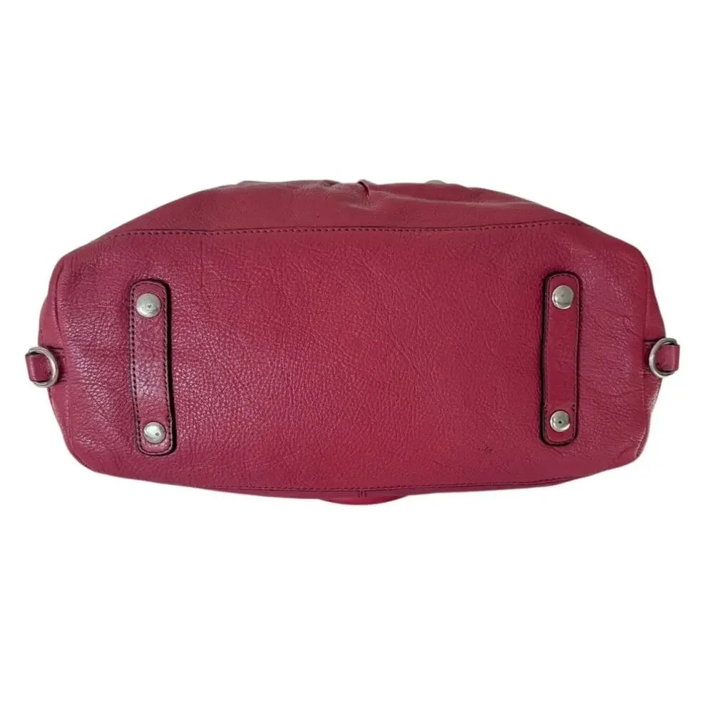 Coach Ashley Raspberry Pink Pebbled Leather Satchel Bag F15445